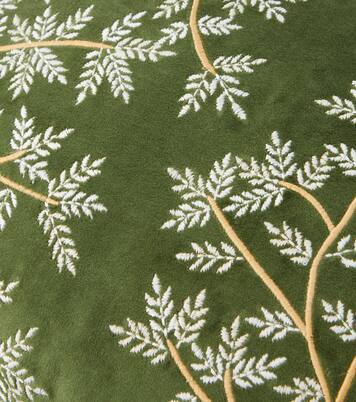 Embroidered cotton velvet cushion | Les-Ottomans