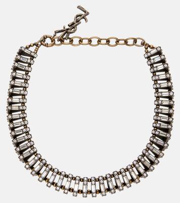Pyramid crystal-embellished chain necklace | Saint Laurent