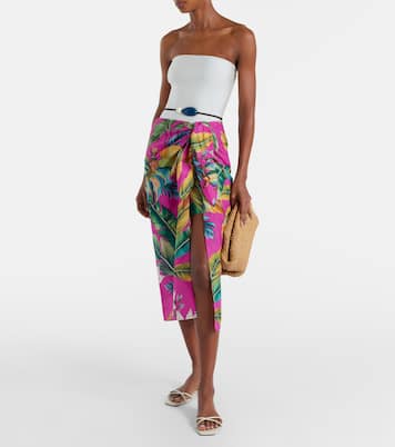 Tropicalia printed cotton midi skirt | Farm Rio