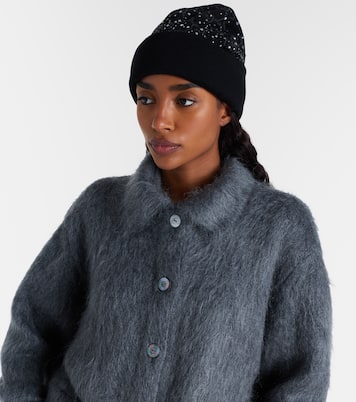 GG crystal-embellished wool beanie | Gucci
