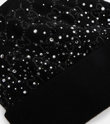 GG crystal-embellished wool beanie | Gucci