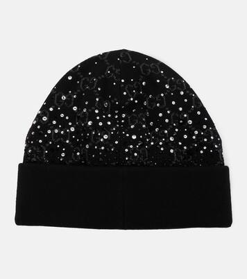 GG crystal-embellished wool beanie | Gucci