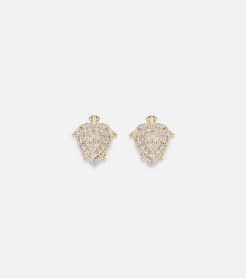 Tortue Coeur 9kt gold earrings with diamonds | Yvonne Léon