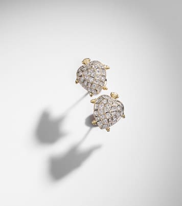 Tortue Coeur 9kt gold earrings with diamonds | Yvonne Léon