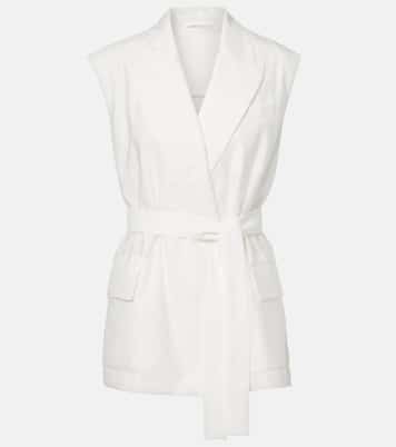 Belted cotton-blend vest | Brunello Cucinelli