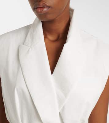 Belted cotton-blend vest | Brunello Cucinelli