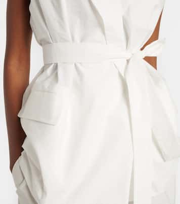 Belted cotton-blend vest | Brunello Cucinelli