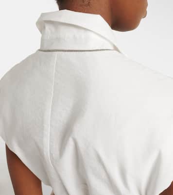 Belted cotton-blend vest | Brunello Cucinelli