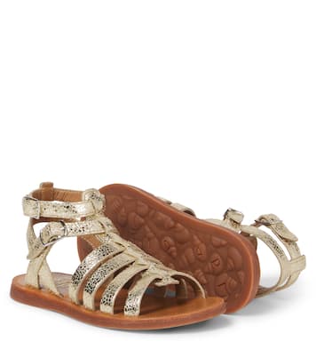 Sandales en cuir métallisé | Pom d'Api