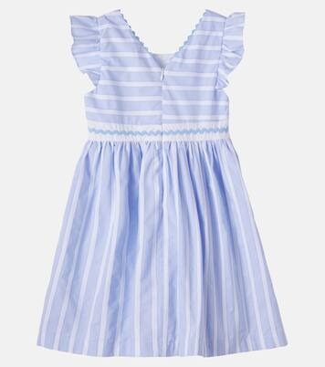 Embroidered striped cotton poplin dress | Patachou