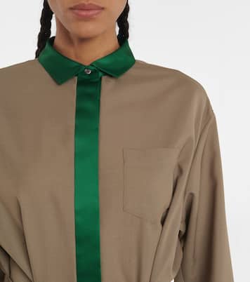 Pleated satin-trimmed minidress | Sacai