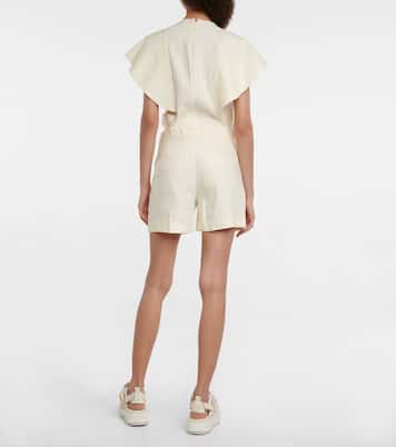 Shorts in lino e seta a vita alta | Chloé