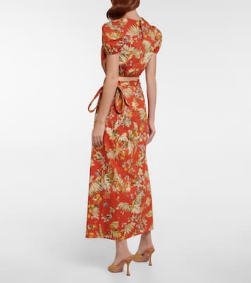 Vacation – Jupe portefeuille longue Hermia en coton à fleurs | Erdem
