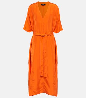 Robe midi Darya en soie Habotai | Joseph