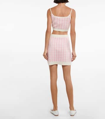 Houndstooth cashmere crop top | Miu Miu