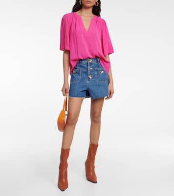 Top Avary in challis | Velvet