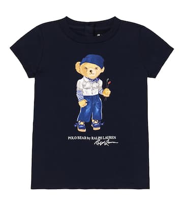 Baby Polo Bear cotton jersey T shirt in blue Polo Ralph Lauren Kids Mytheresa
