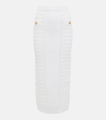Falda midi de punto adornada | Balmain