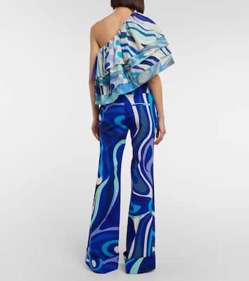 Fiamme one-shoulder cotton top | Pucci