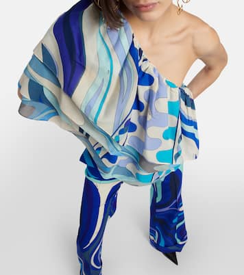Fiamme one-shoulder cotton top | Pucci