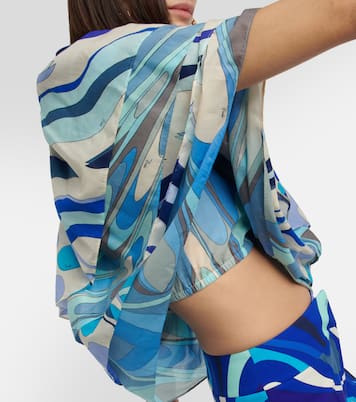 Fiamme one-shoulder cotton top | Pucci