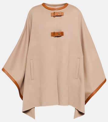 Kirna leather-trimmed cashmere cape | Loro Piana