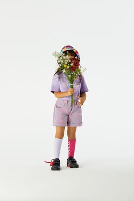 Shorts paperbag en seersucker de algodón | Off-White Kids