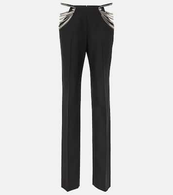 Pantaloni slim in lana con cut-out | Stella McCartney