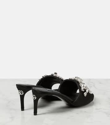 Crystal-embellished satin mules | Dolce&Gabbana