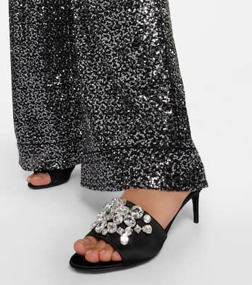 Crystal-embellished satin mules | Dolce&Gabbana