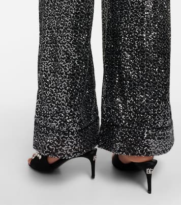 Crystal-embellished satin mules | Dolce&Gabbana