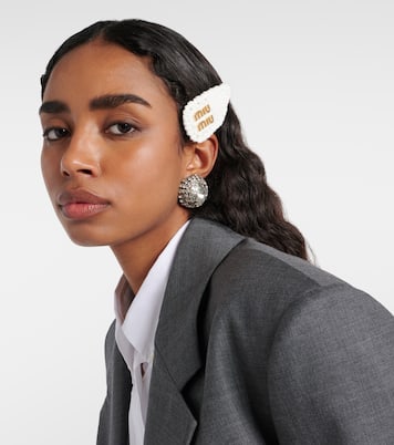 Fermacapelli in crochet con logo | Miu Miu