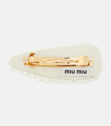 Fermacapelli in crochet con logo | Miu Miu