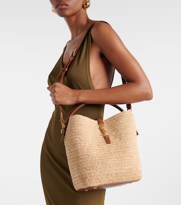 Secchiello Le 37 in rafia con pelle | Saint Laurent