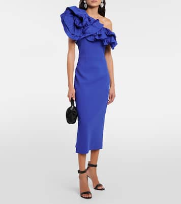 Cora ruffled one-shoulder midi dress | Rebecca Vallance
