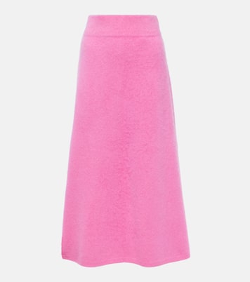 Jupe midi Asta à taille haute en cachemire | Lisa Yang