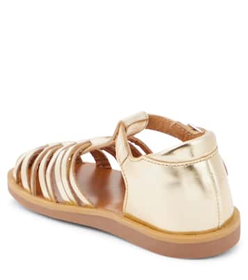 Sandalen Poppy Royal aus Metallic-Leder | Pom d'Api