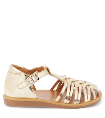 Sandalen Poppy Royal aus Metallic-Leder | Pom d'Api
