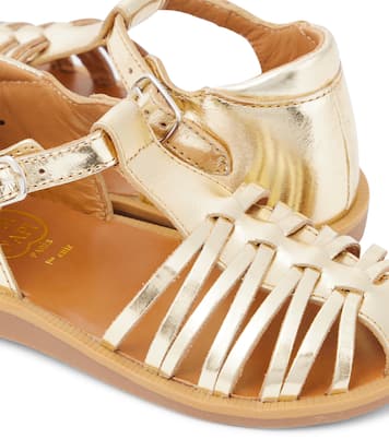 Sandalen Poppy Royal aus Metallic-Leder | Pom d'Api