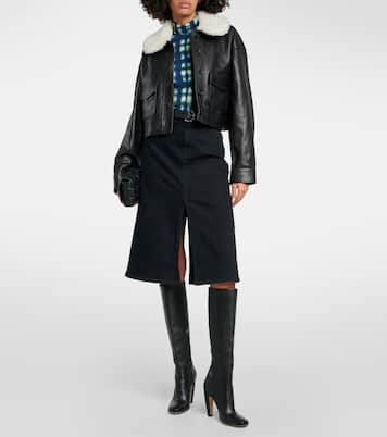White Label falda midi Sloan en denim | Proenza Schouler
