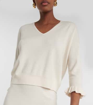 Jersey de lana y cachemir con volantes | Jardin des Orangers