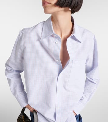 Chemise en coton et lin à carreaux | Bottega Veneta
