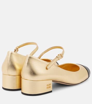 Pumps Mary Jane in pelle metallizzata | Miu Miu