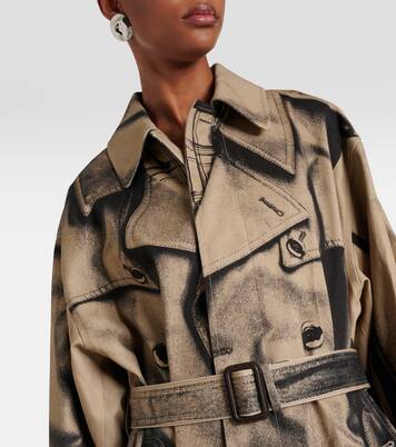 Gabardina oversized de algodón estampada | Jean Paul Gaultier
