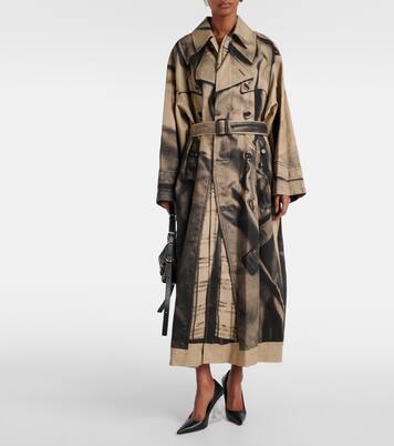 Gabardina oversized de algodón estampada | Jean Paul Gaultier