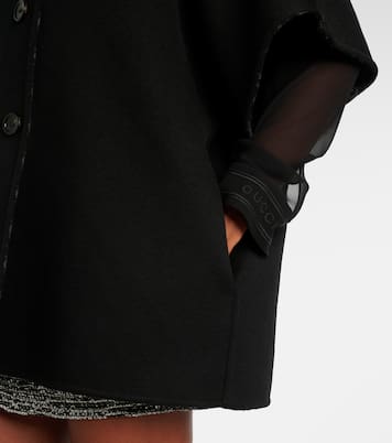 Cappotto reversibile in lana e seta GG | Gucci