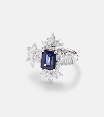 Bague Reign Supreme en or blanc 18 ct, diamants et saphir | Yeprem