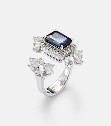 Bague Reign Supreme en or blanc 18 ct, diamants et saphir | Yeprem