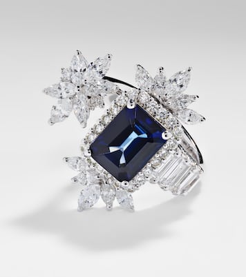Bague Reign Supreme en or blanc 18 ct, diamants et saphir | Yeprem