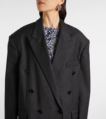 Klero checked double-breasted wool-blend blazer | Isabel Marant